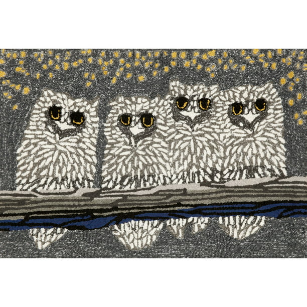 Kitchen Rugs and Mats 24 x 72 Inch Owls Leaves Stars Sweet Comic Slip Resistant Area Rugs 